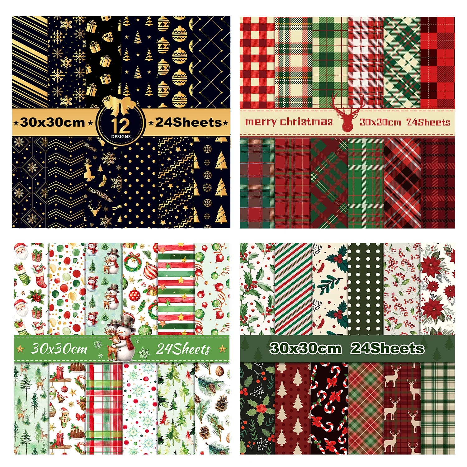 Papier Scrapbooking 30x30 Hivernal