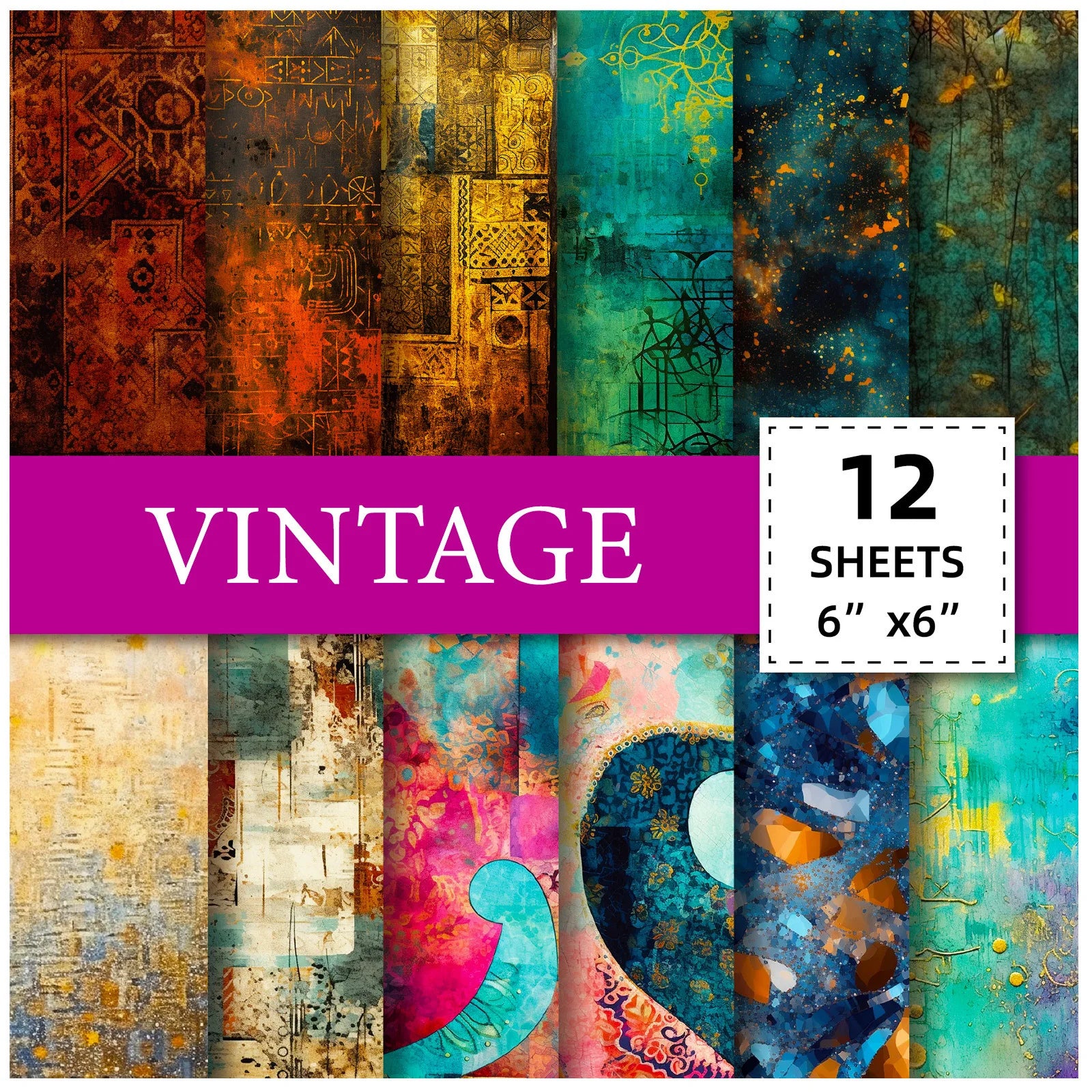 Assortiment Papier Scrapbooking Vintage