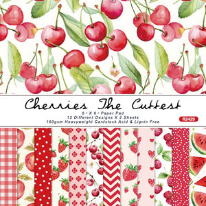 Lot Papier Scrapbooking Cerises