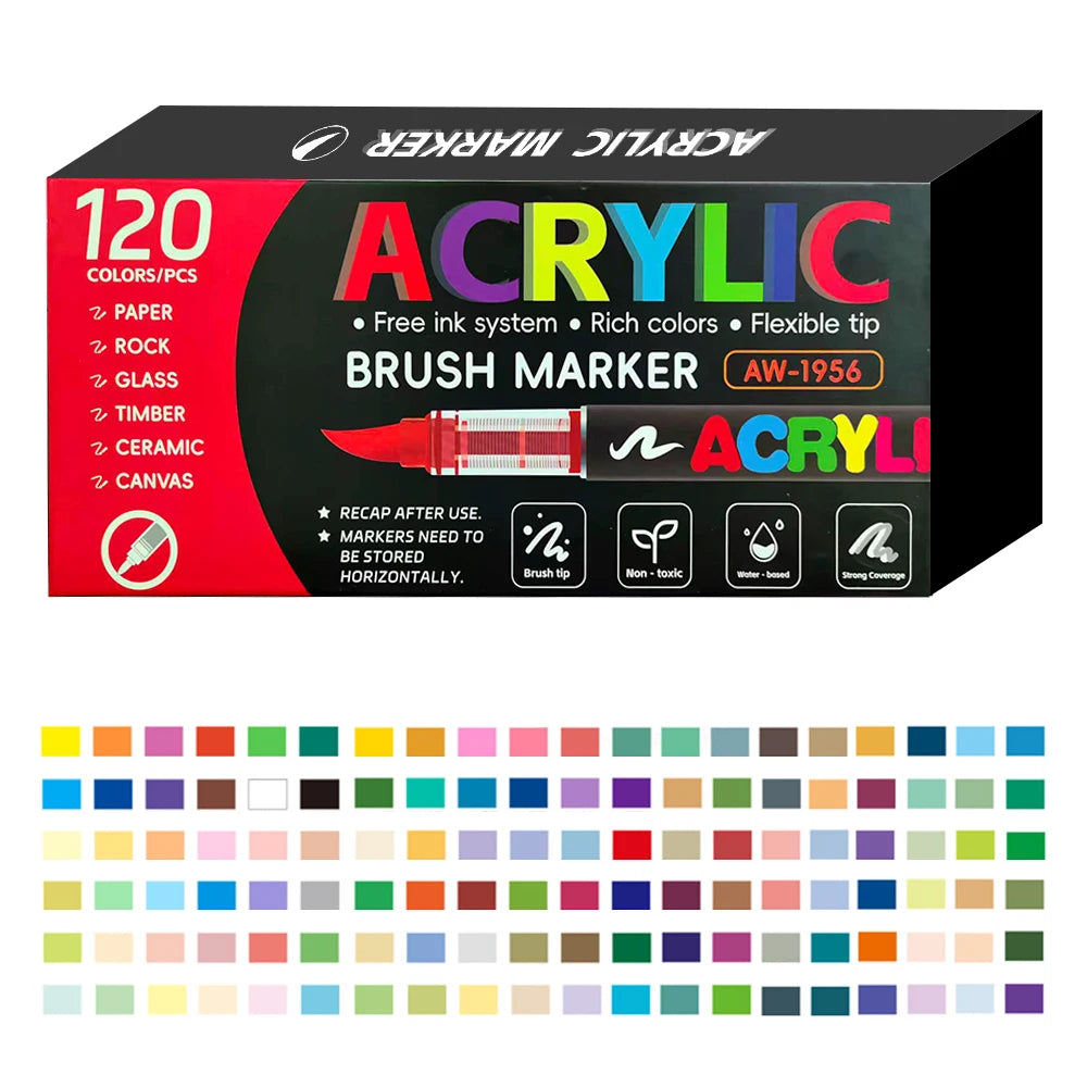 120 Feutres Pinceaux Dessin