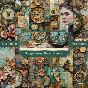 Lot Papier Scrapbooking Horloge