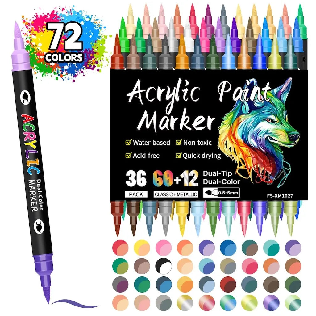 Set de feutres coloriage pour peinture sur pierre