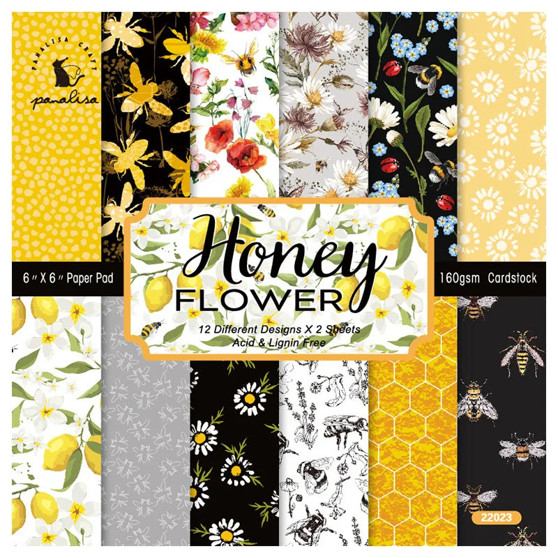 Lot Papier Scrapbooking Miel