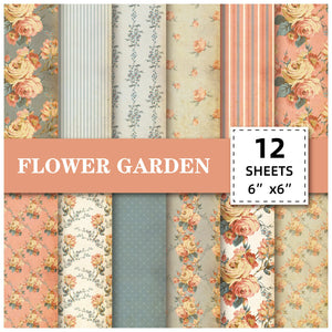 Assortiment Papier Scrapbooking Fleurs Vintage