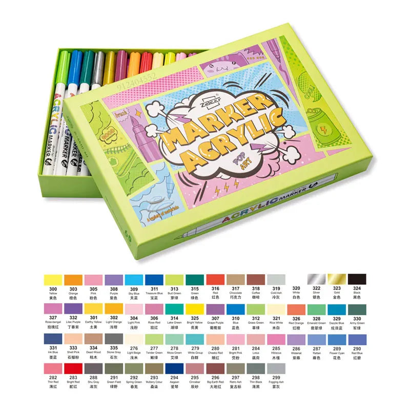 Set de feutres 60 couleurs nuances chair et pastel