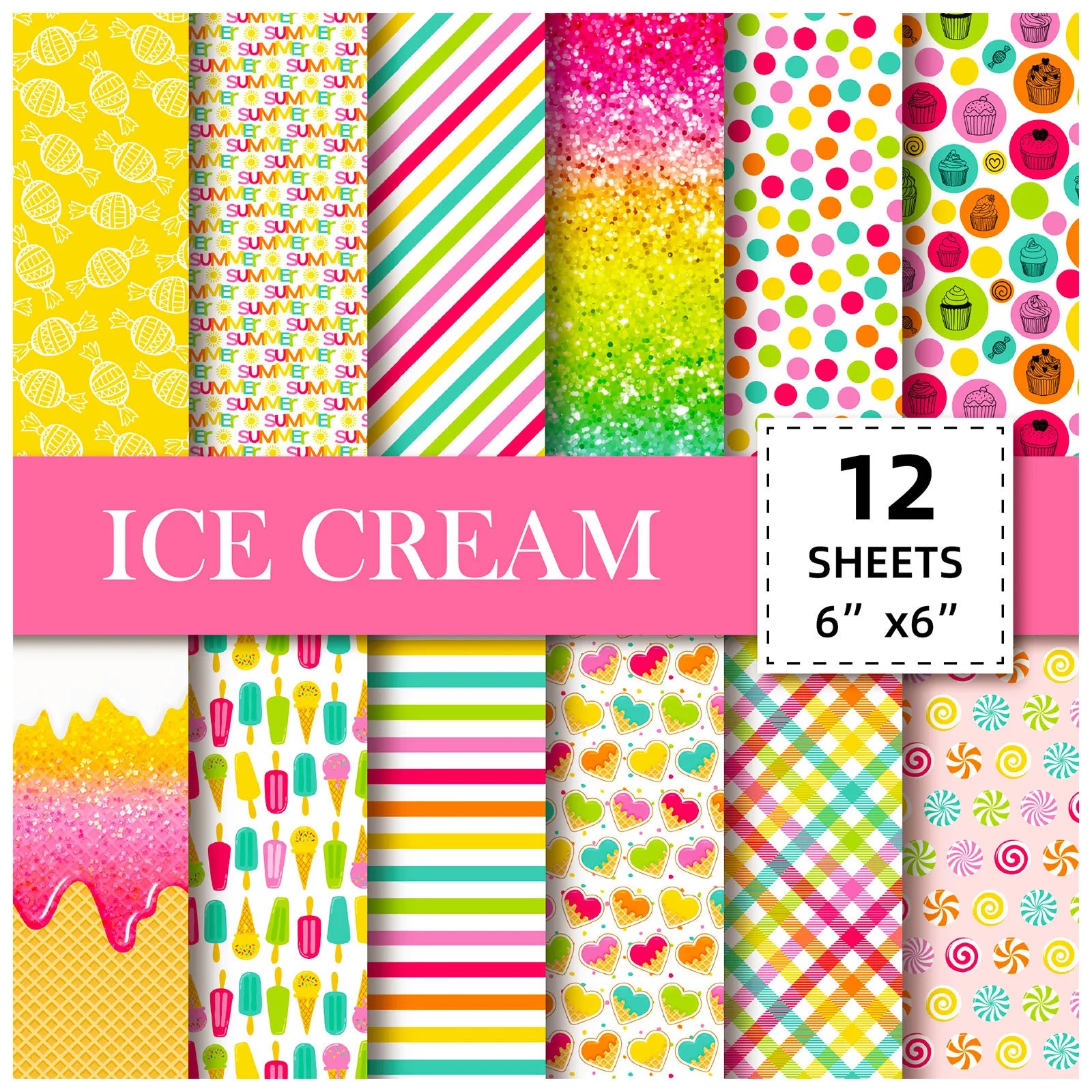 Assortiment Papier Scrapbooking Glaces