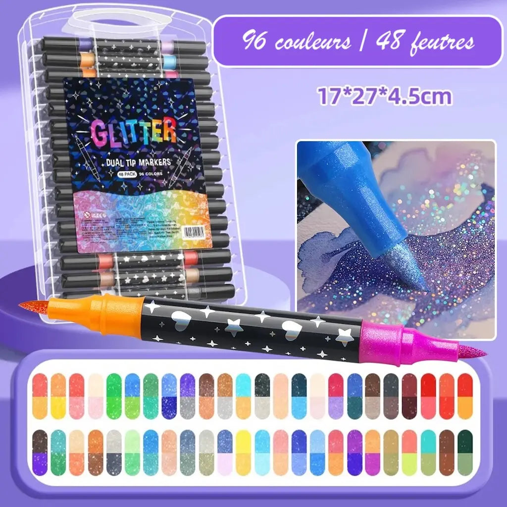 Feutre Paillette 96 couleurs