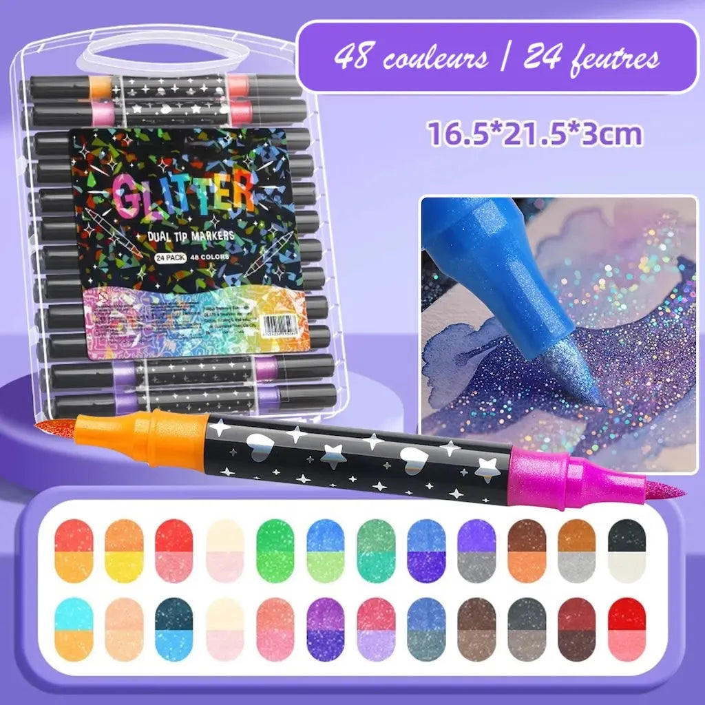 Feutre Paillette 48 couleurs