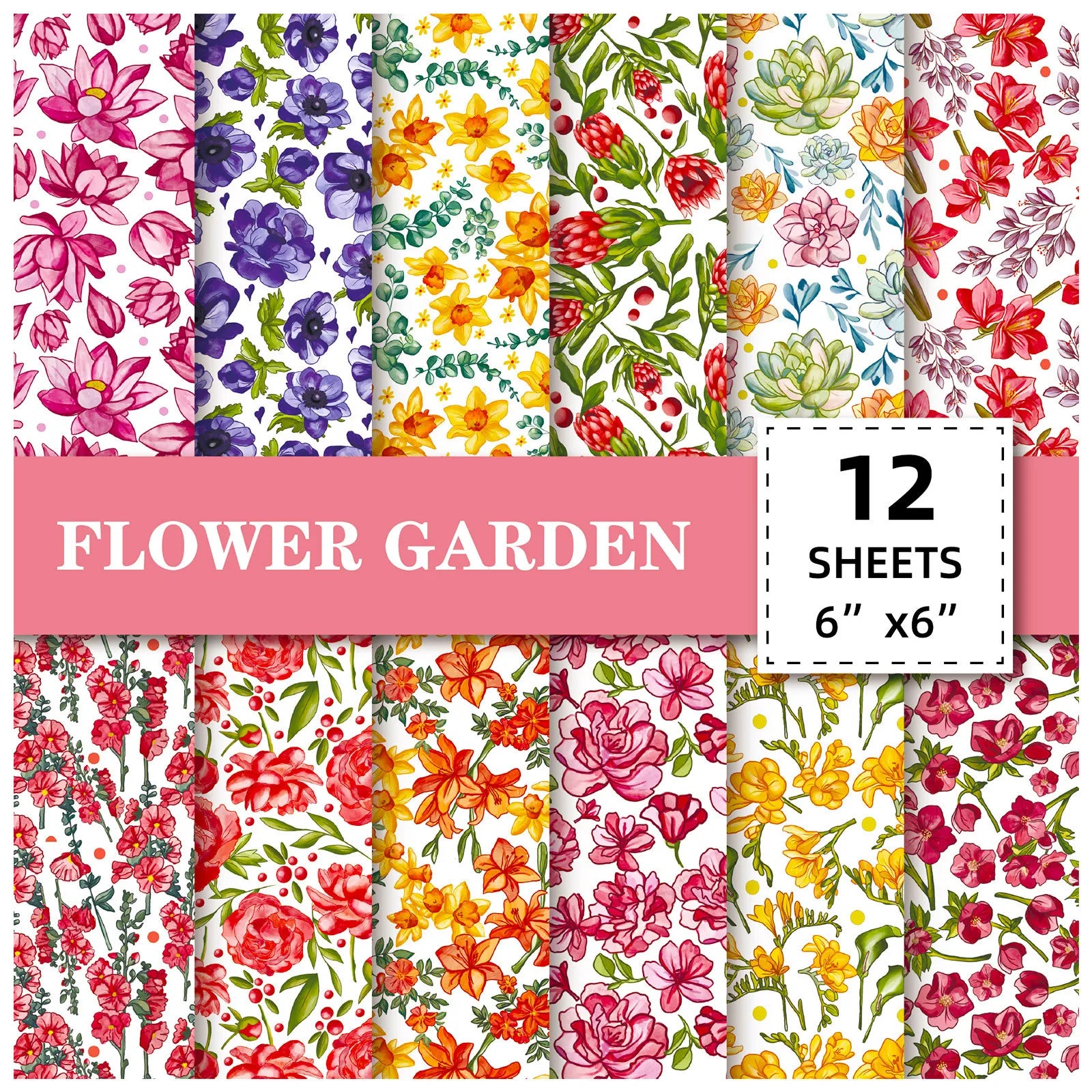 Assortiment Papier Scrapbooking Fleurs