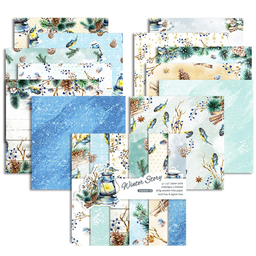 Papier Motif Scrapbooking Hiver