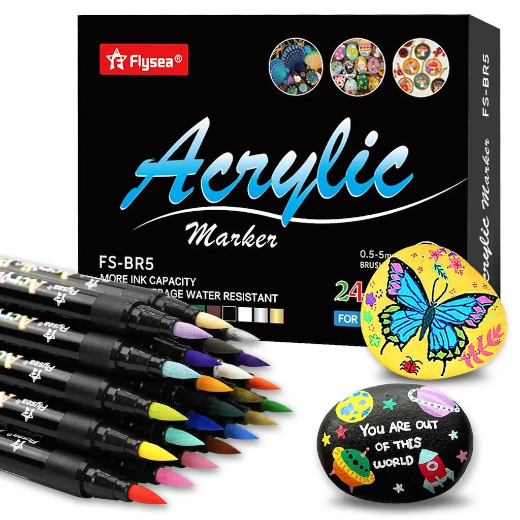 Feutre mine pinceau acrylique pour scrapbooking et pierre