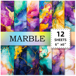 Assortiment Papier Scrapbooking Marbre