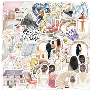 Pack d'autocollants mariage scrapbooking multicolore complet jour J