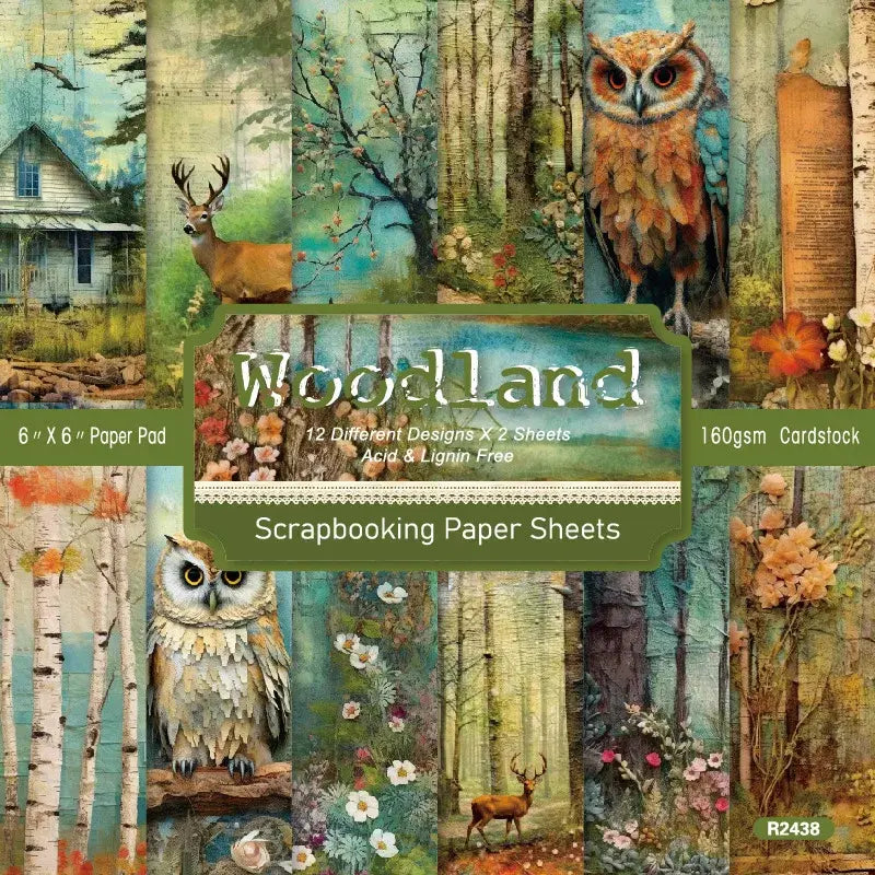 Lot Papier Scrapbooking Forêt