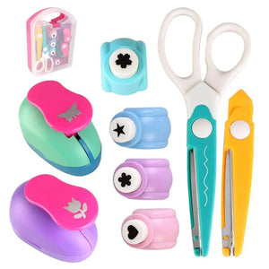 Perforatrices et formes découpées présentées avec le coffret