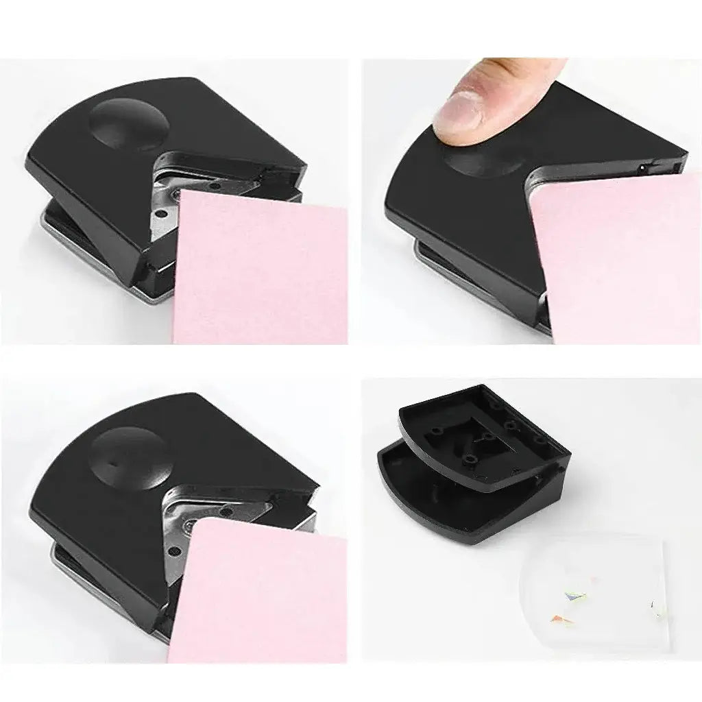 Angle arrondi R4 découpé à la perforatrice de coin