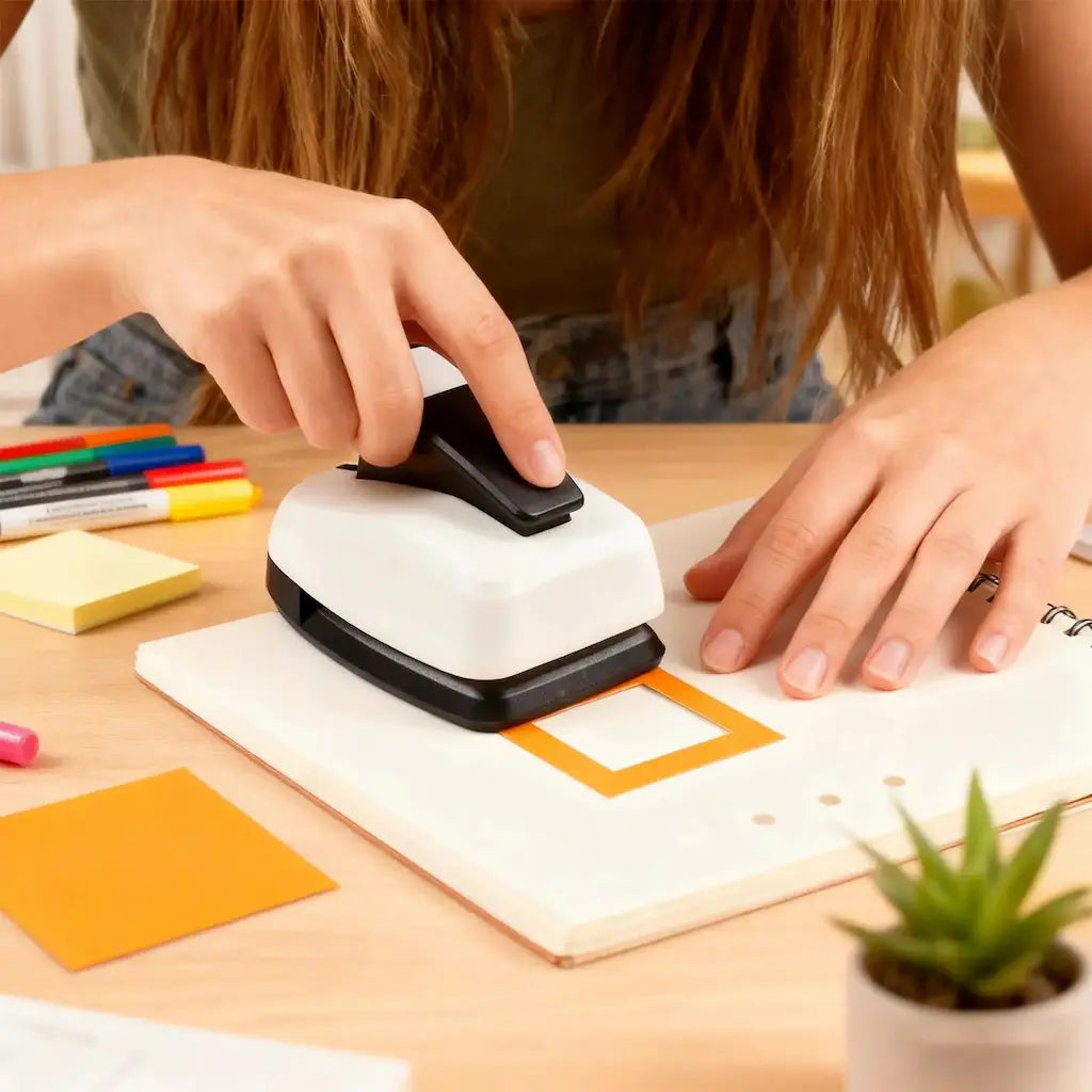Perforatrices forme carré et carrés de papier pailleté découpés