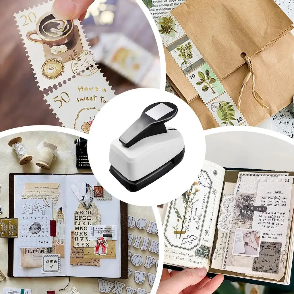 Carré net découpé à la perforatrice de scrapbooking
