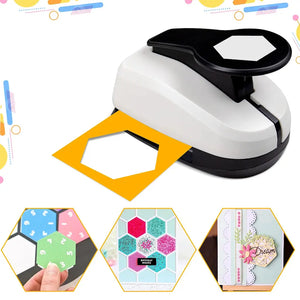 Hexagone net découpé à la perforatrice de scrapbooking