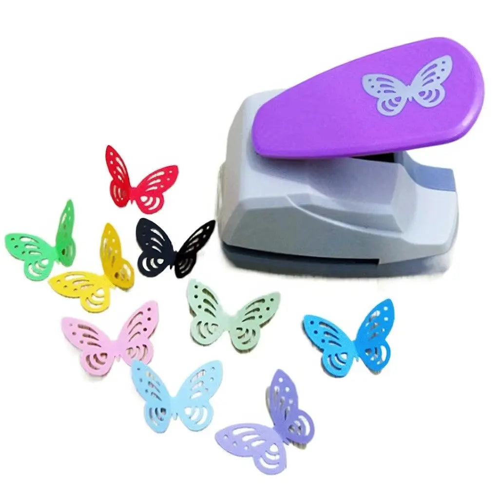 Perforatrice scrapbooking papillon violette et papillons ajourés multicolores