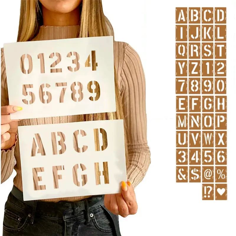 Pochoir Alphabet et Chiffres lettres et nombres séparables