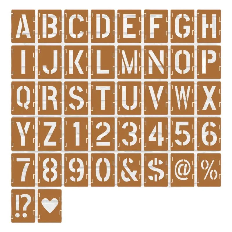 Pochoir Alphabet et Chiffres vue d'ensemble du jeu complet