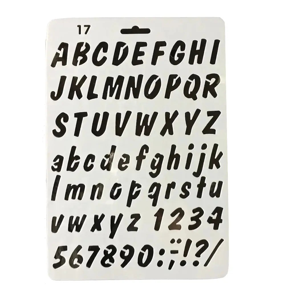 Pochoir alphabet grand format police marqueur main libre, alphabet complet et chiffres