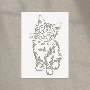 Pochoir Chat Dessin vue détaillée du motif chaton