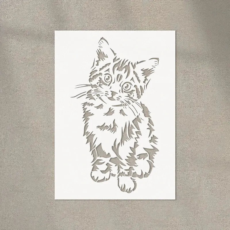 Pochoir Chat Dessin vue détaillée du motif chaton