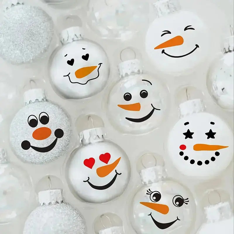 Pochoir Décoration sur boules de Noël transparentes