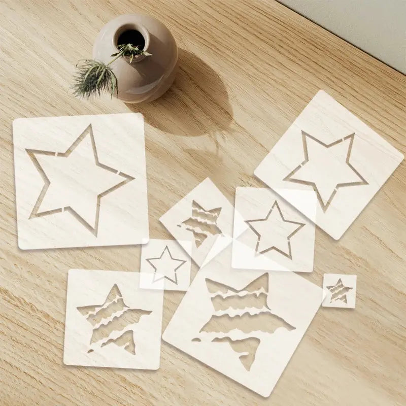 Pochoir Étoiles huit planches en tailles variées