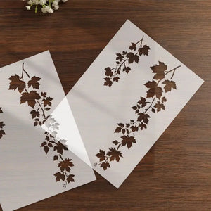 Pochoir Feuillage liane de feuilles d'érable sur bois