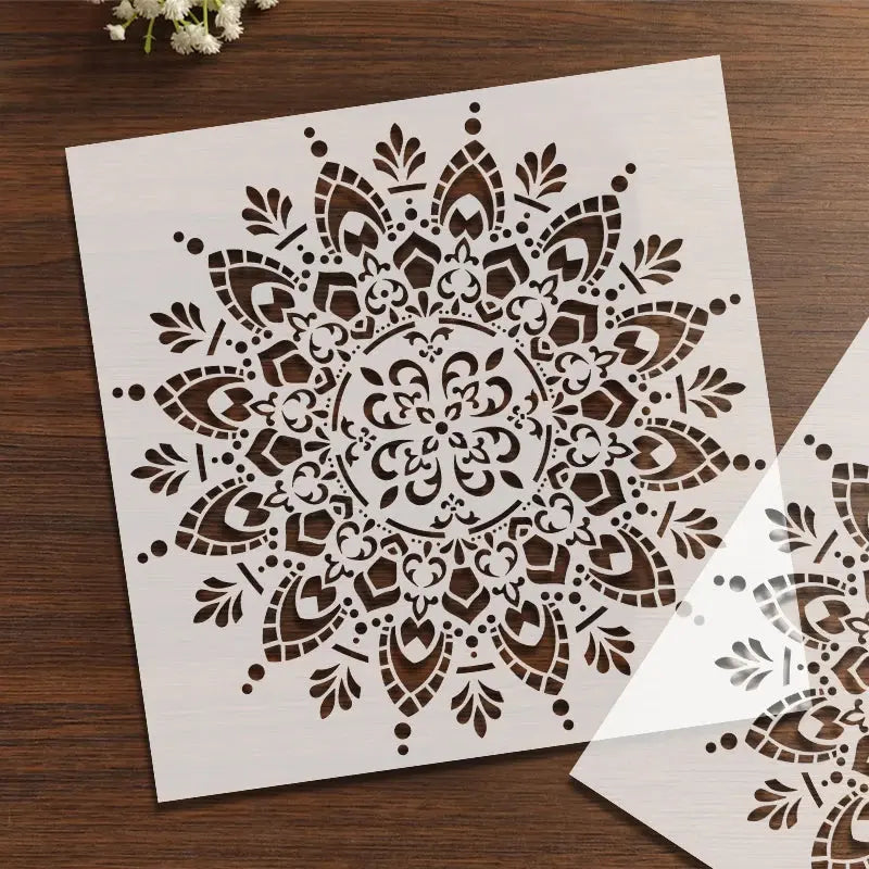 Pochoir Gyroscope grand mandala fleur géométrique
