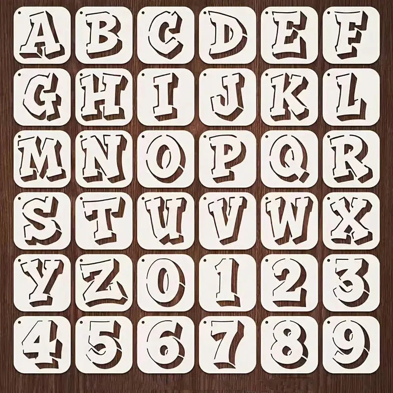 Pochoir alphabet et chiffres en grandes lettres séparées pour scrapbooking et lettrage mural