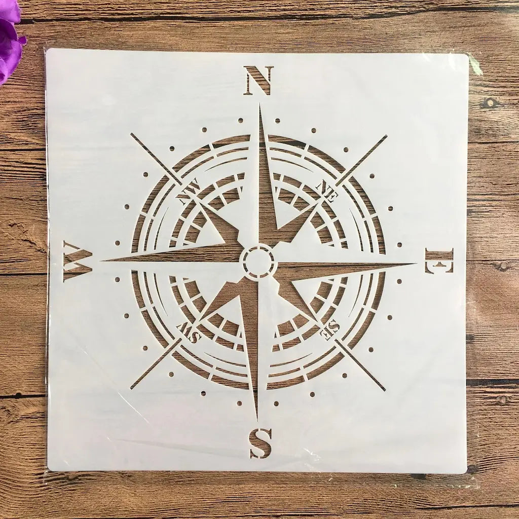 Pochoir Mandala Boussole rose des vents motif classique