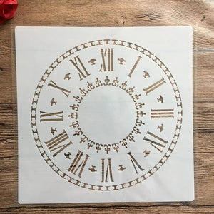 Pochoir Mandala Boussole horloge chiffres romains décoratif