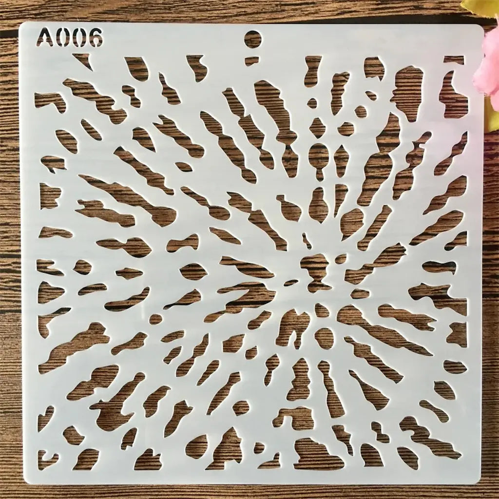 Pochoir motif explosion rayonnante pour fond énergique de scrapbooking