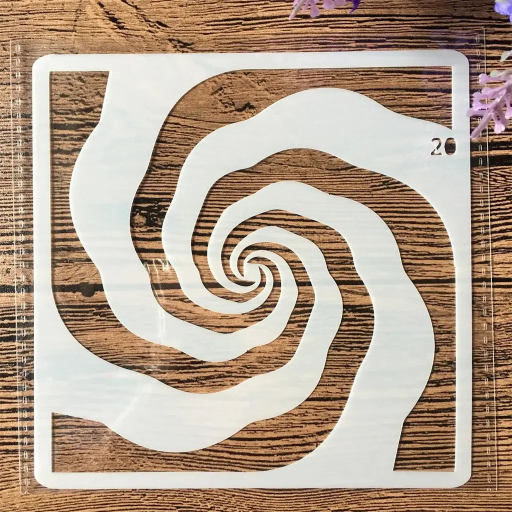 Pochoir motif tourbillon en spirale pour fond de page scrapbooking