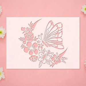 Pochoir Papillon Lune vue détaillée du motif découpé