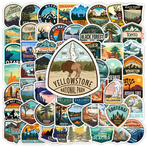 Stickers road trip scrapbooking, badges de parcs nationaux américains assortis