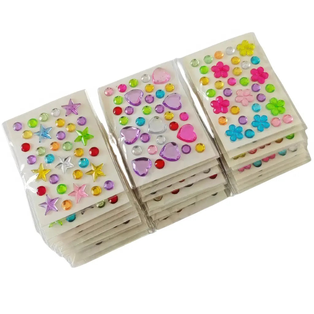 Stickers 3D scrapbooking en formes de cœurs, fleurs et étoiles