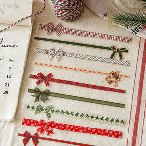 Autocollant transparent scrapbooking, rubans à motifs nœuds et flocons décoratifs