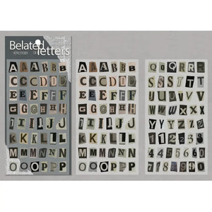 Planche de stickers scrapbooking vintage, vue d'ensemble complète
