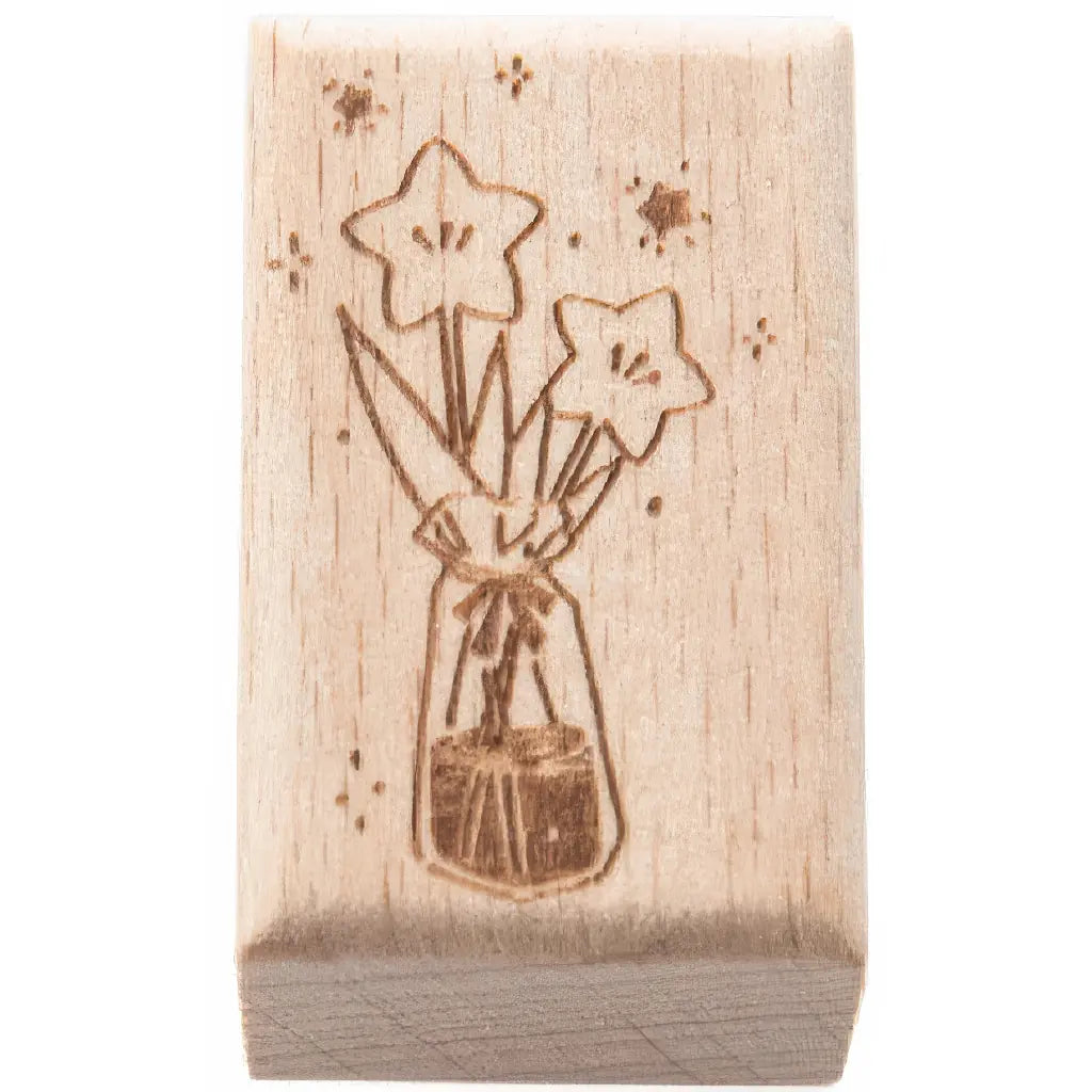 Tampon scrapbooking Endroit Magique, bouquet d'étoiles en bois