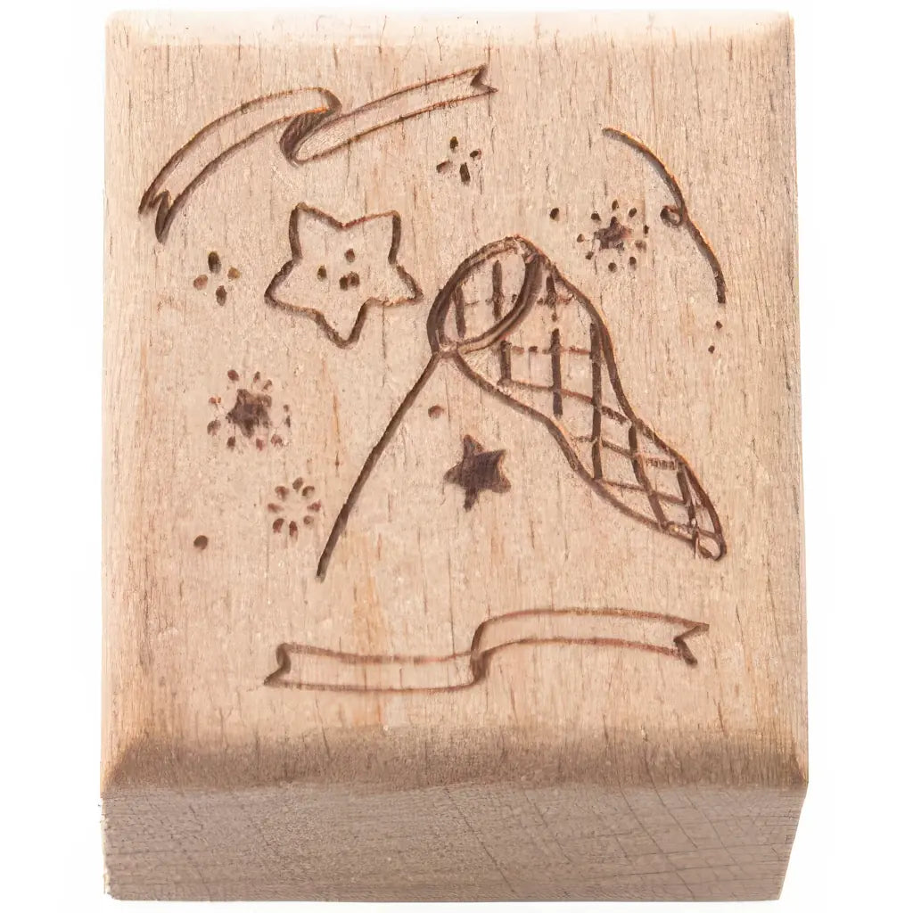 Tampon scrapbooking Endroit Magique, filet attrape-étoiles en bois