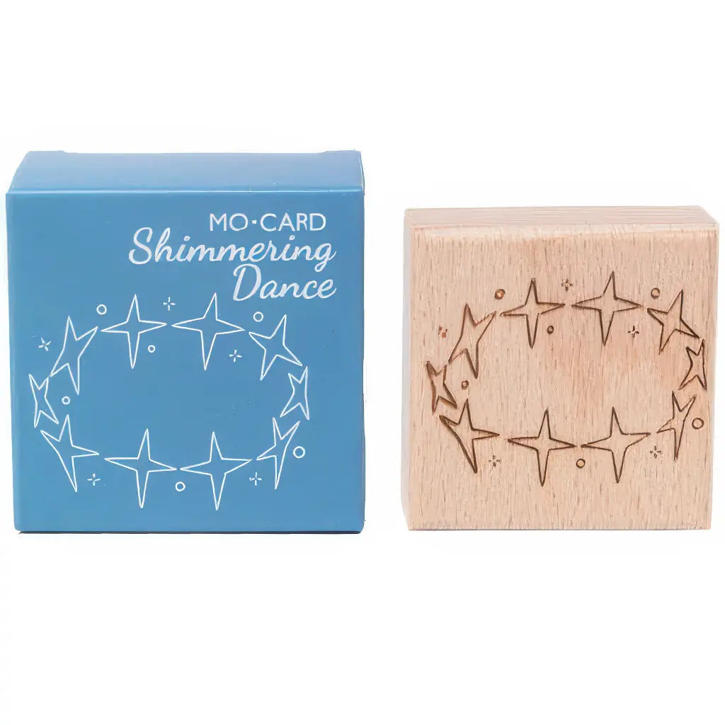 Tampon Nuit Magique scrapbooking en bois, motif ronde d'étoiles en couronne