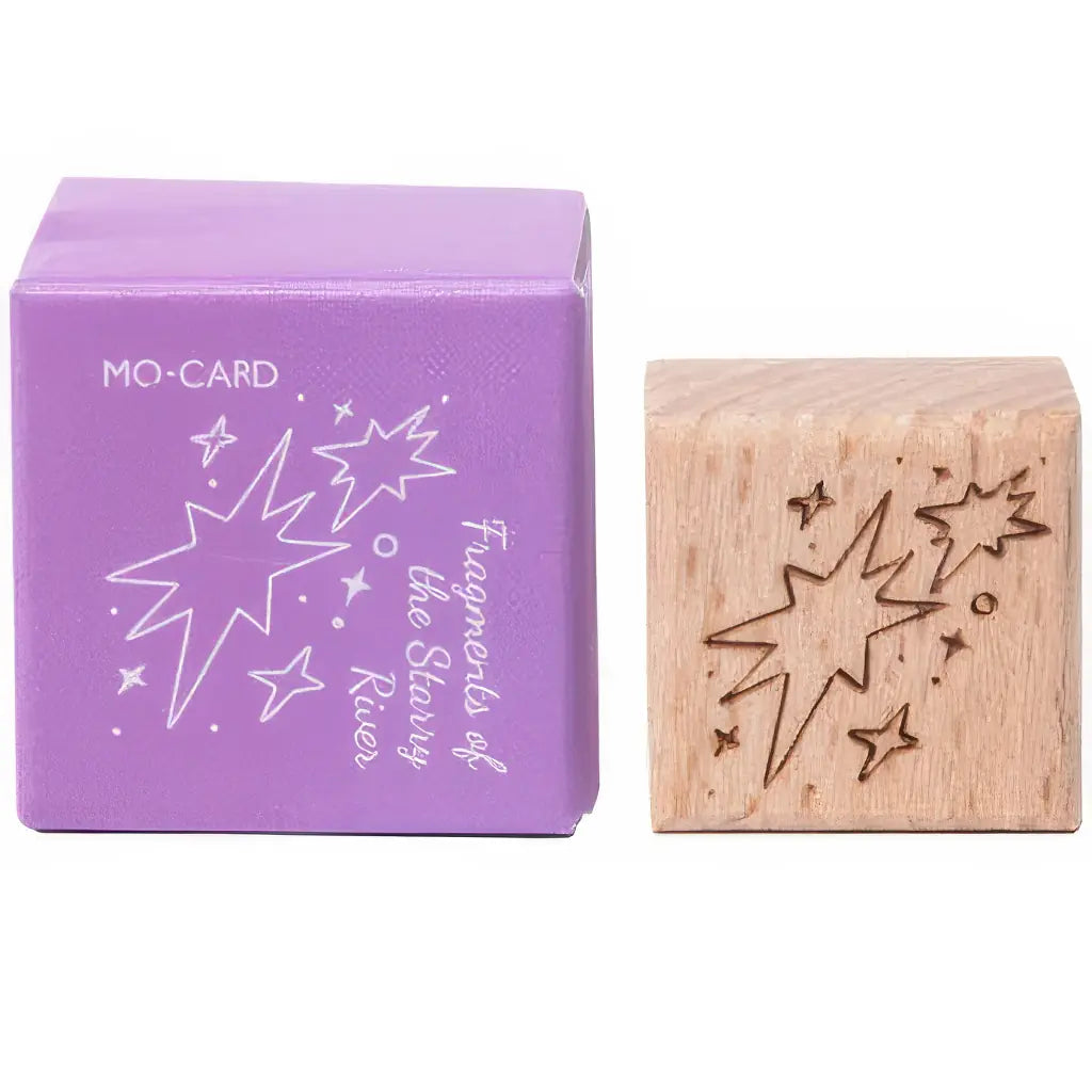 Tampon Nuit Magique scrapbooking en bois, motif éclat d'étoiles