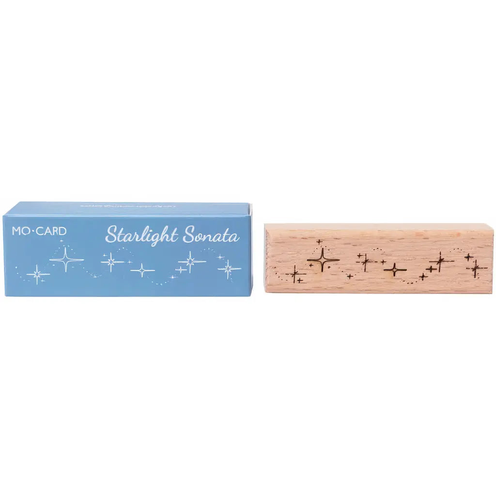 Tampon Nuit Magique scrapbooking en bois, motif traînée d'étoiles scintillantes