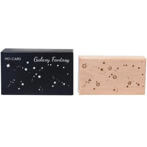 Tampon Nuit Magique scrapbooking en bois, motif ciel étoilé et constellations