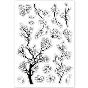 Planche de tampons Printemps scrapbooking en silicone : branches de fleurs de cerisier